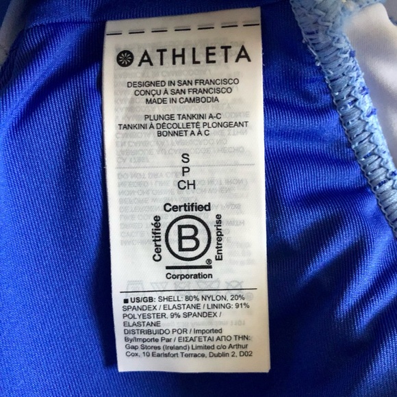 HP 💕 BOGO NWT Athleta Plunge Tankini A-C Blue Tie Dye - Picture 12 of 12